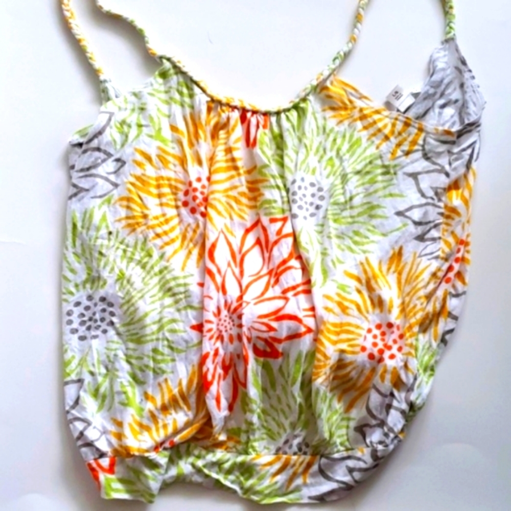Floral top with open back